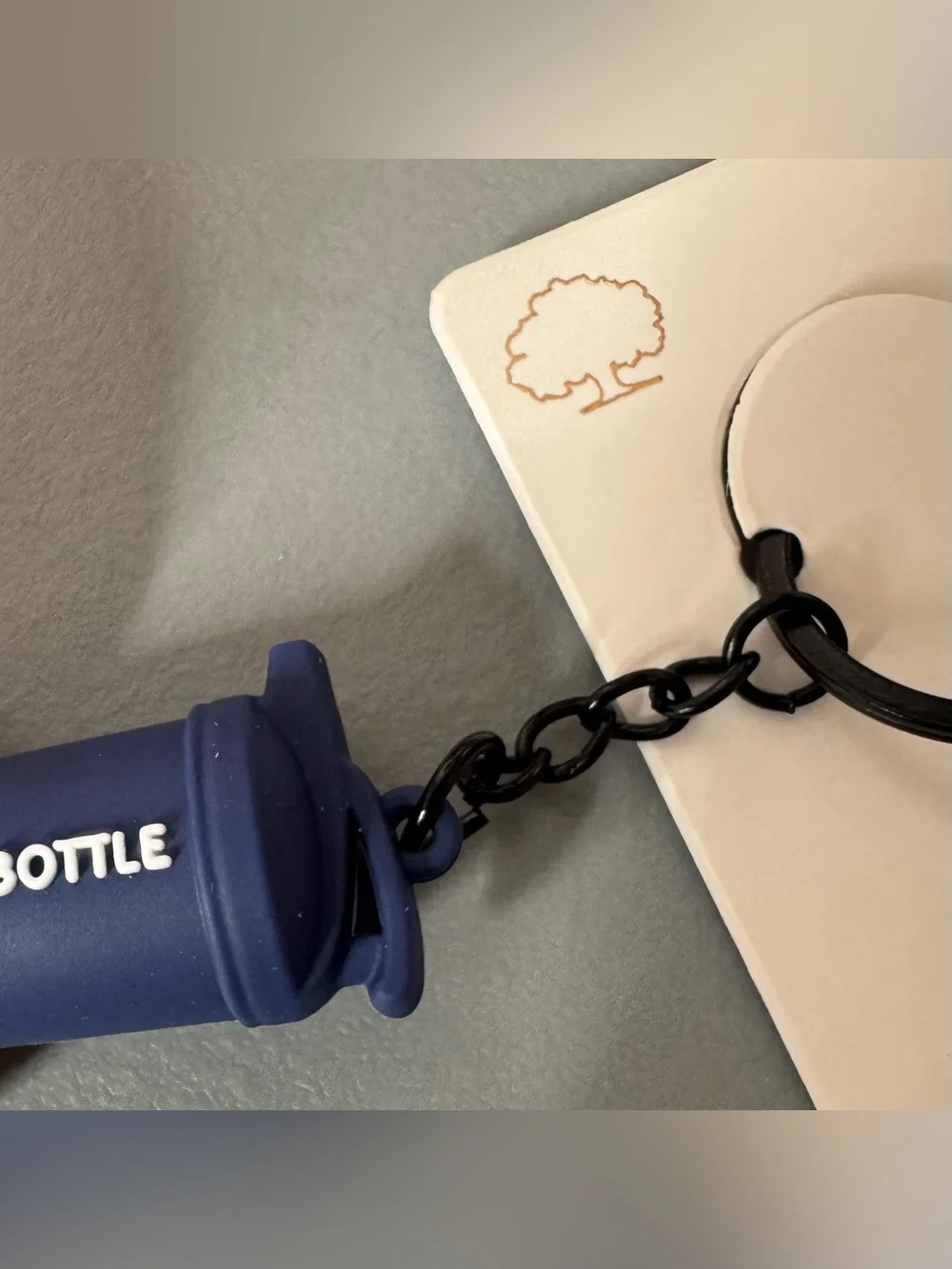 Navy 'Sport Bottle' Keychain Charm gym life shaker bottle protein pre workout